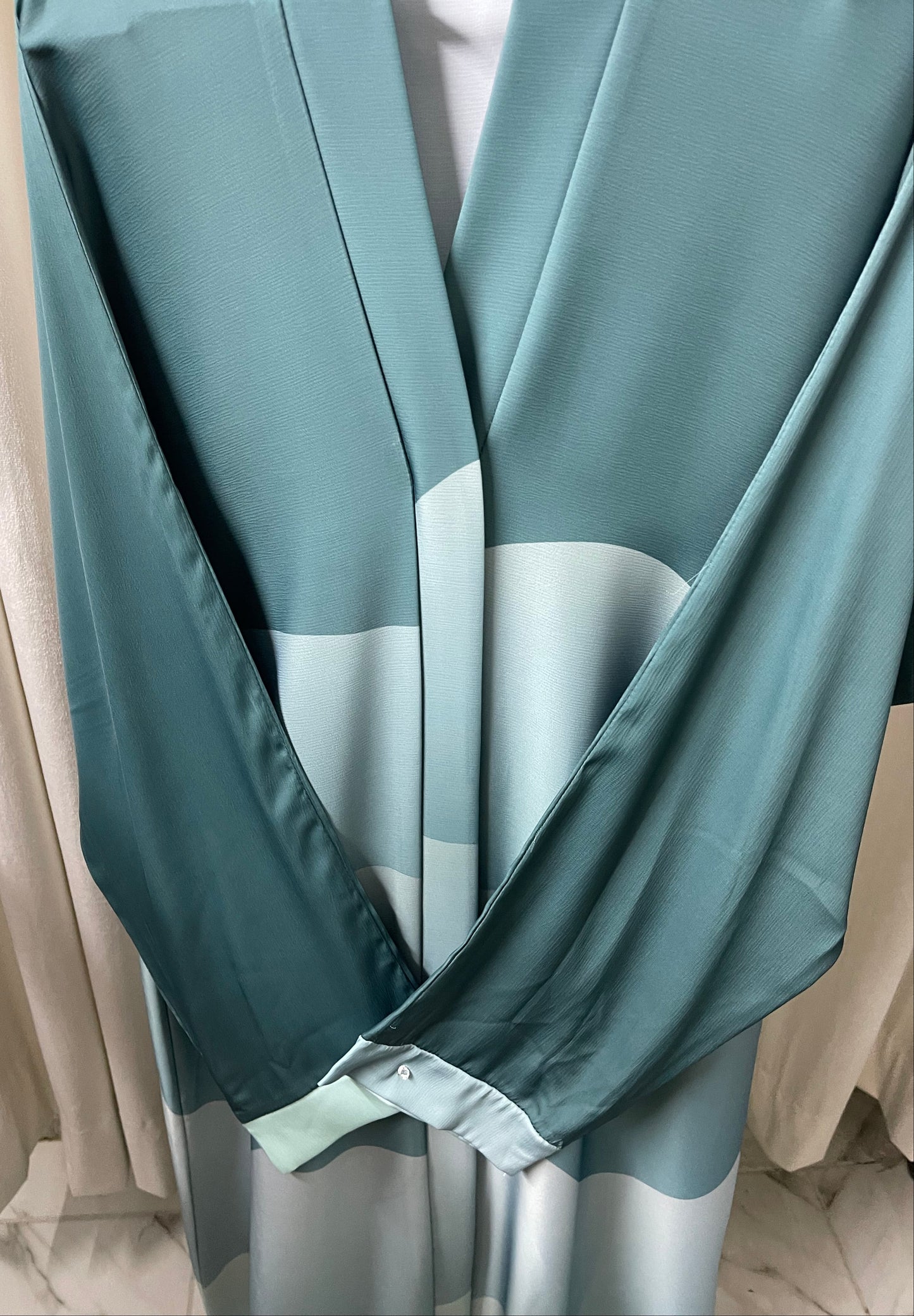Tie n Die Abaya ( Tripple Shade ) - Seagreen