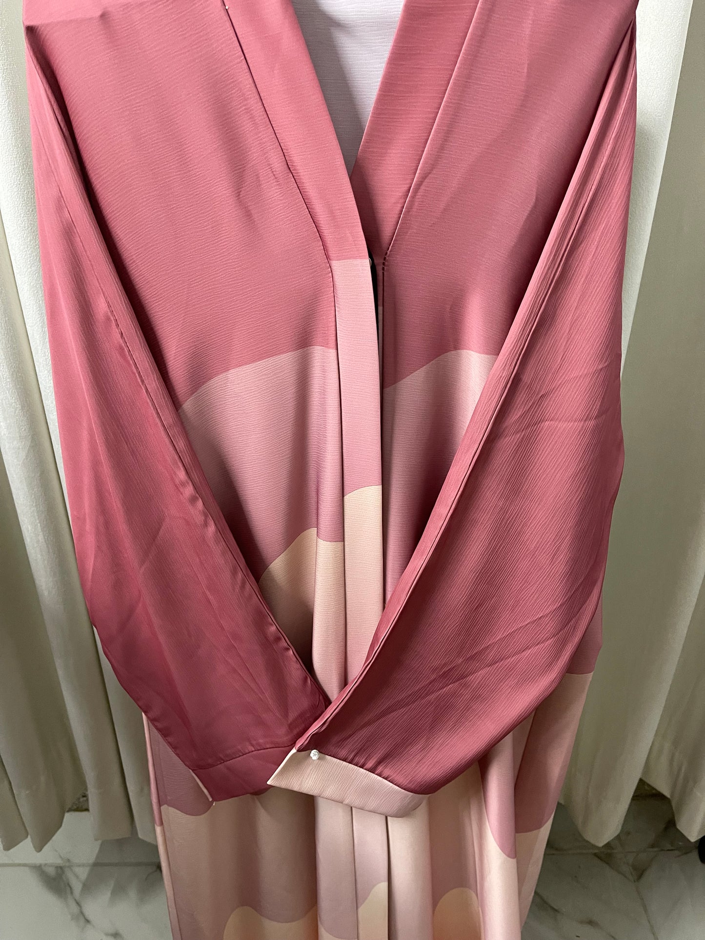Tie n Die Abaya ( Tripple Shade ) - Peach Pink