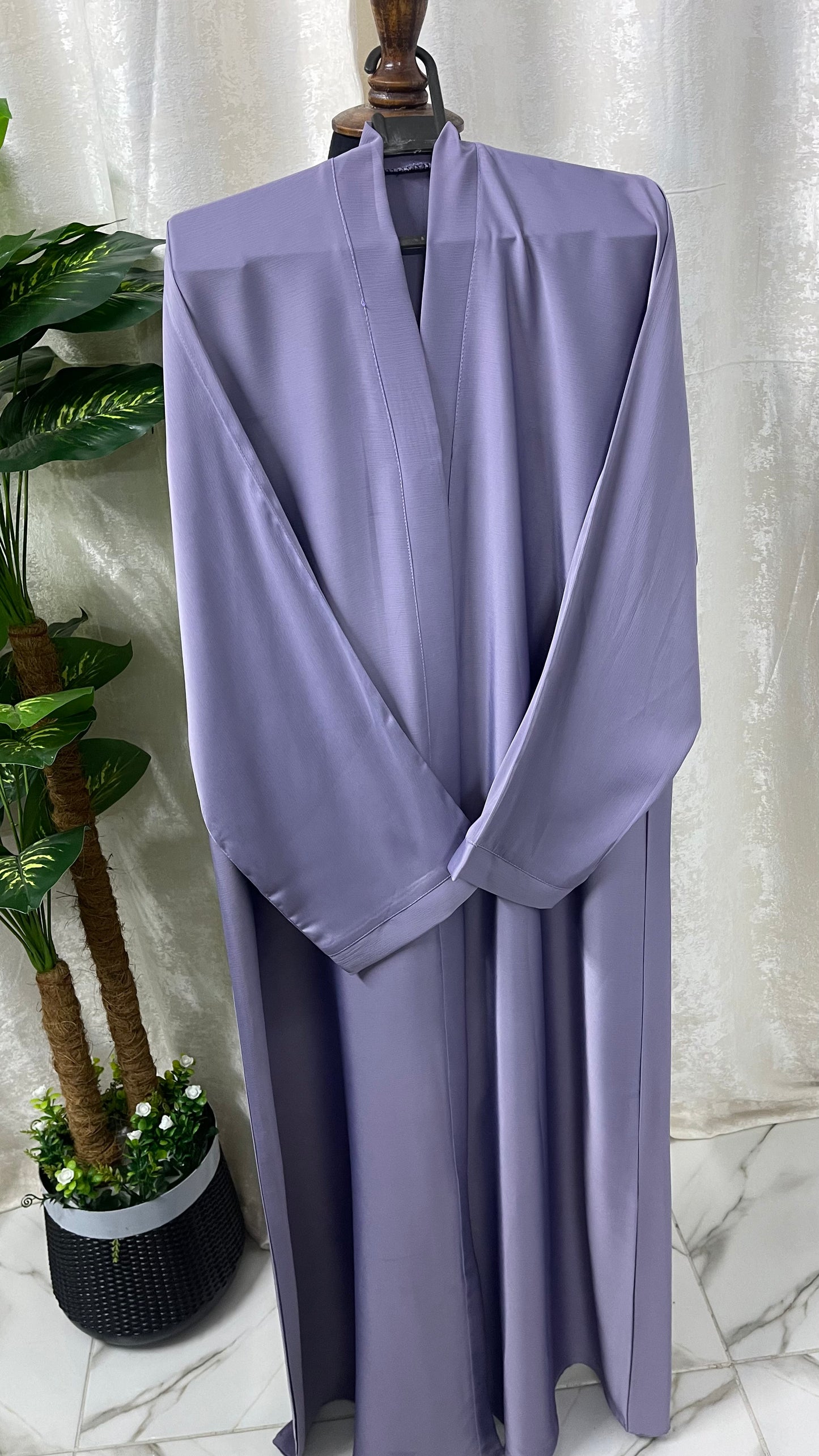 Tiktok Fabric Abaya Set - Light Purple