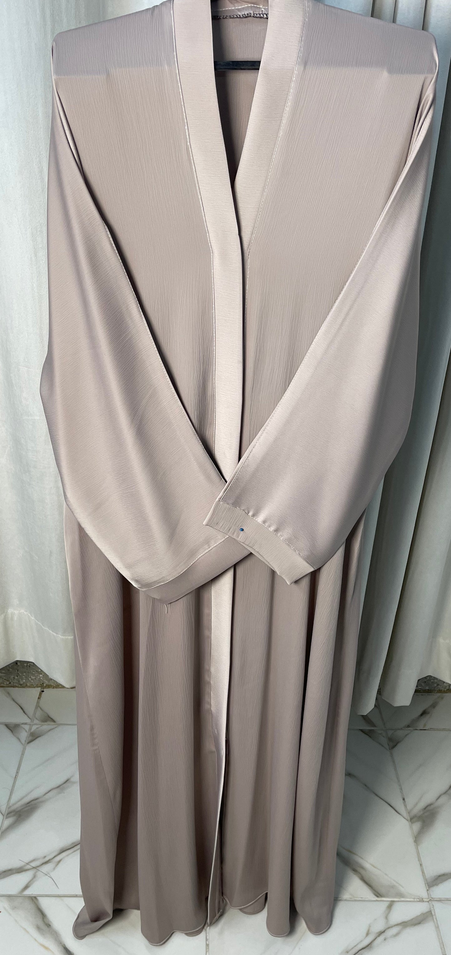 Tiktok Fabric Only Abaya With 1 Side Pocket Pearl