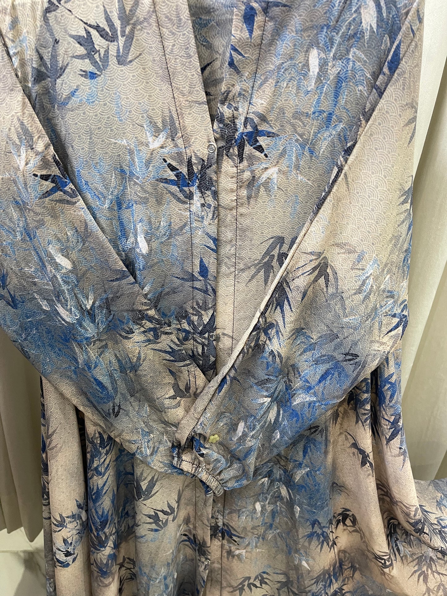 Long Flair Abaya Set -Beige Blue