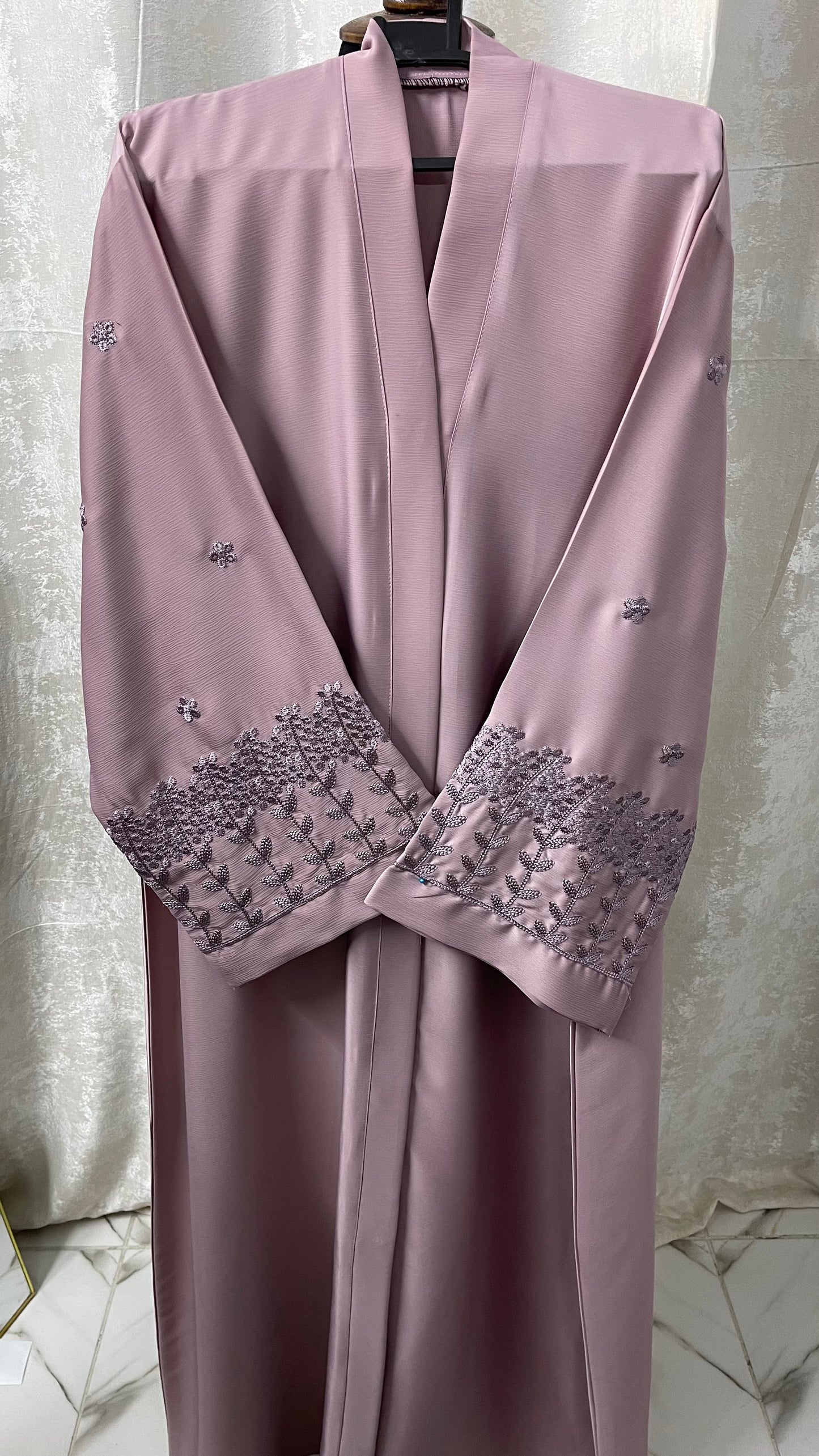 TeaPink Abaya With Embriodery