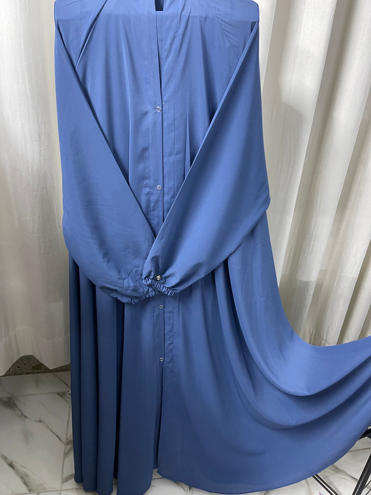 Long Flair Abaya Set - Blue