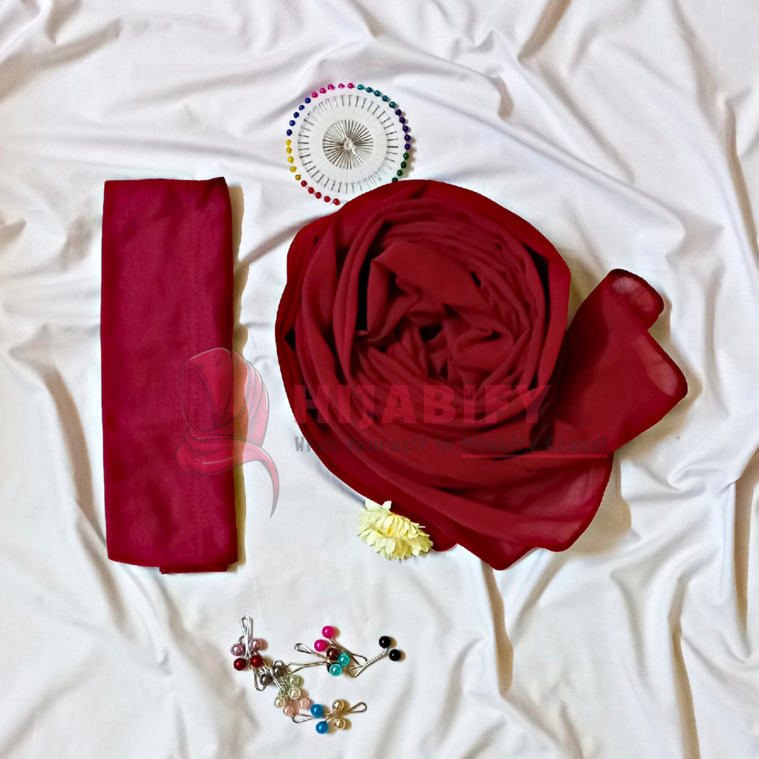 Imported Chiffon georgette - Reddish Maroon