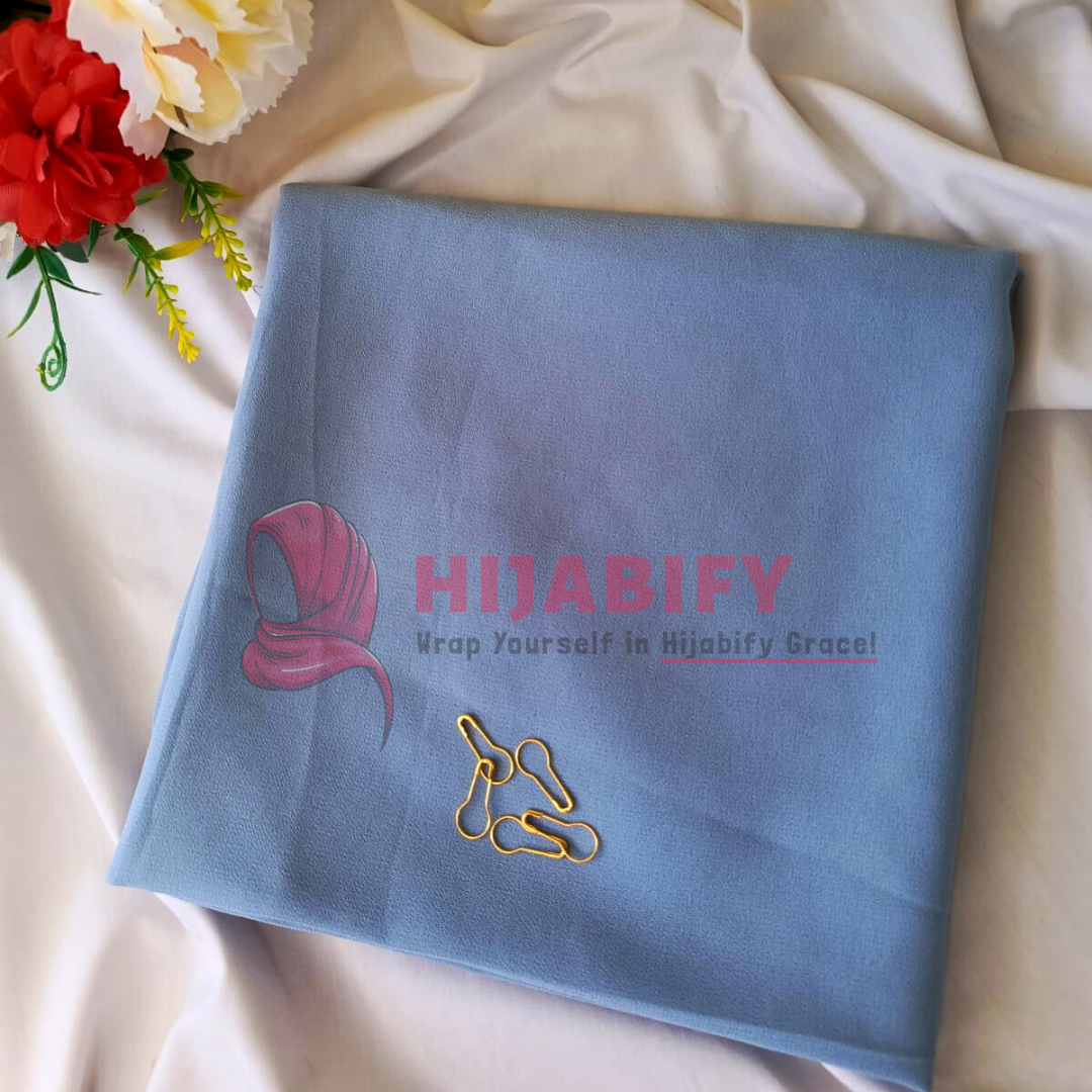 Imported Chiffon Georgette - Greyish Blue