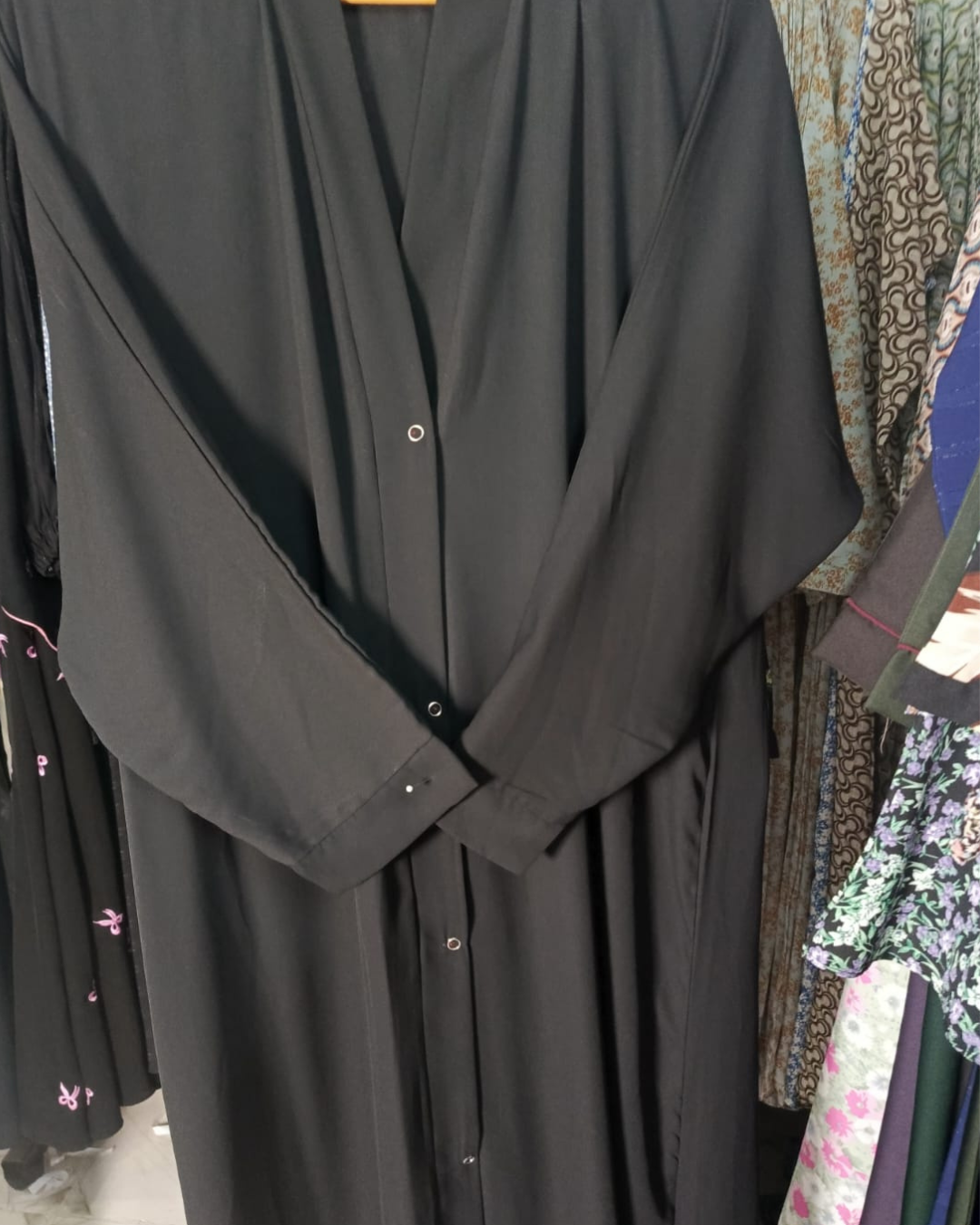 Plain Black Abaya set