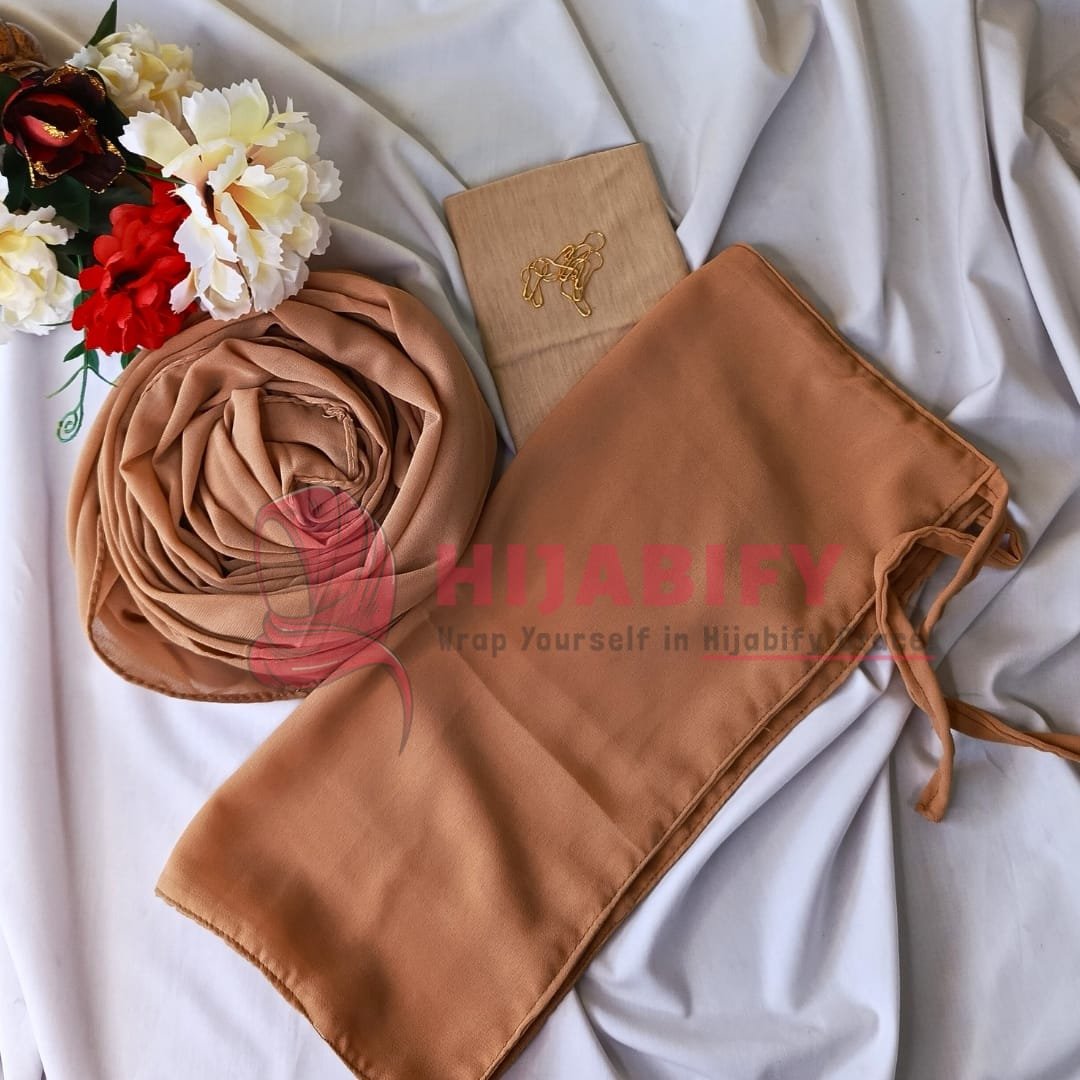 Imported Chiffon Georgette - Skinny Brown