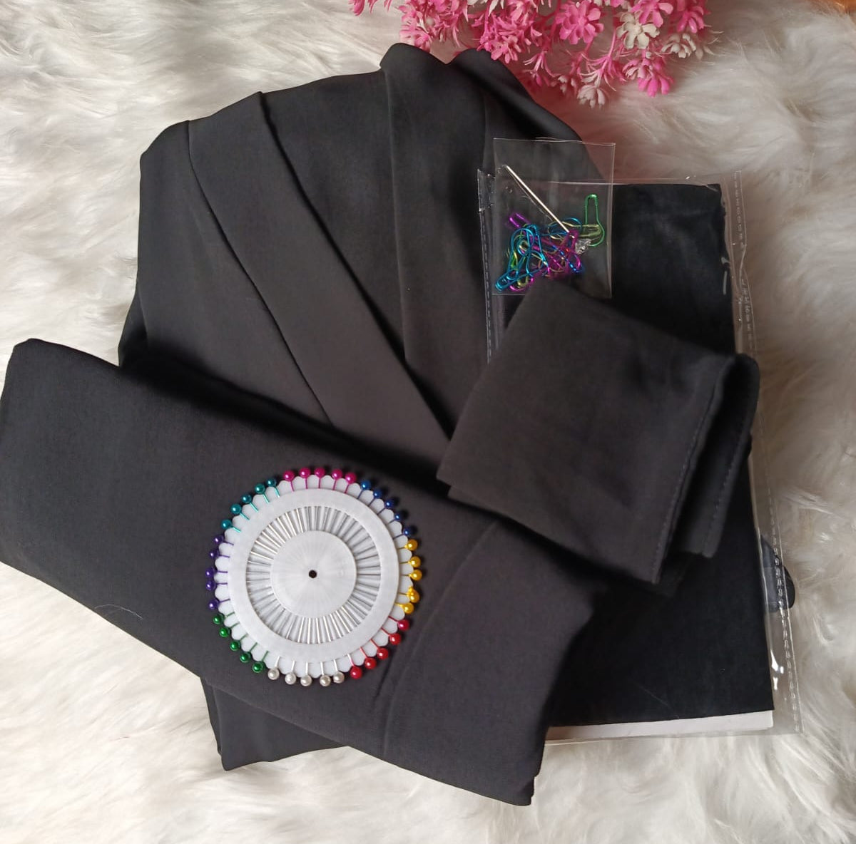 Plain Black Abaya set