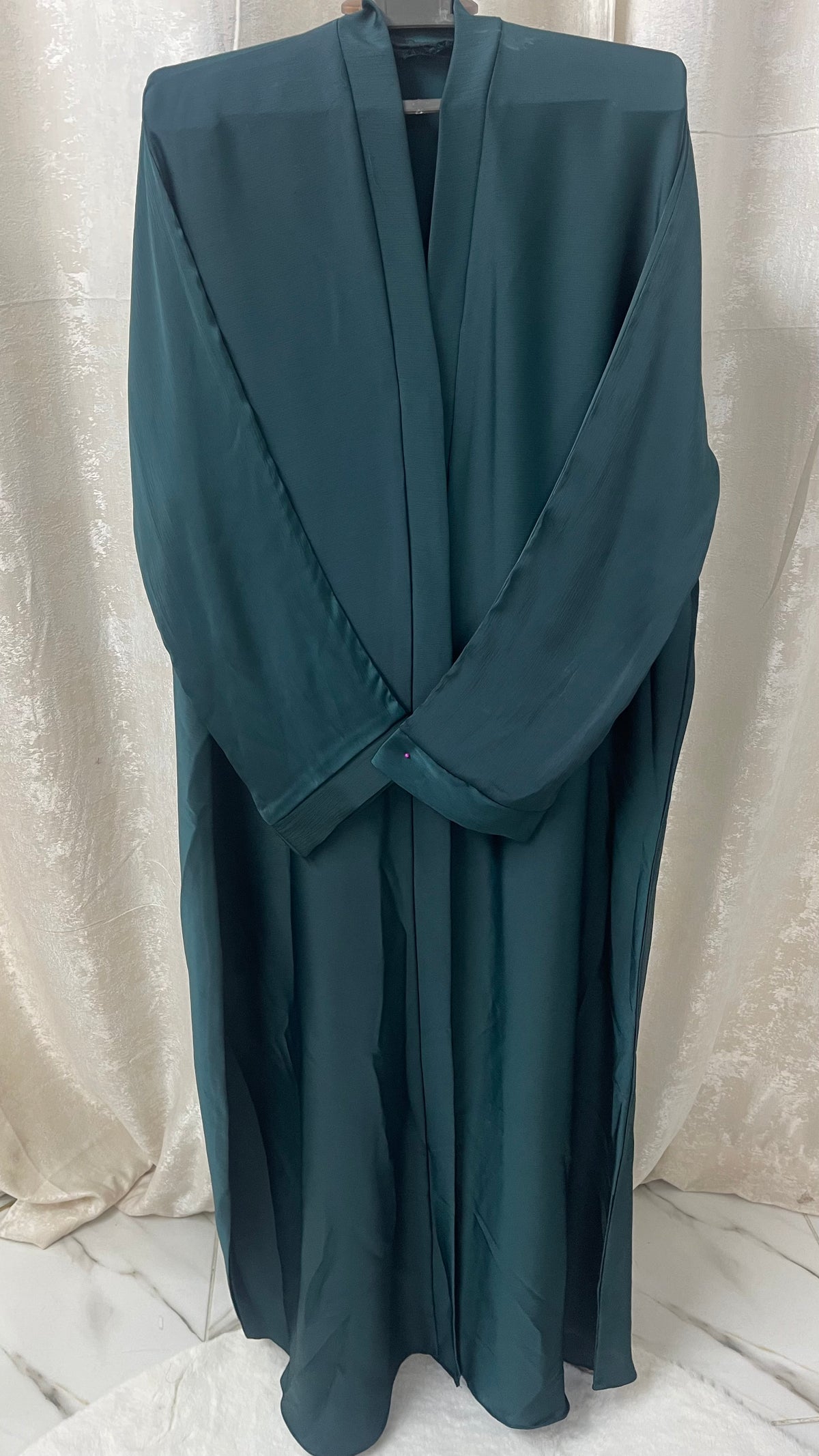 Tiktok Fabric Pashmina Abaya Set - Peacock