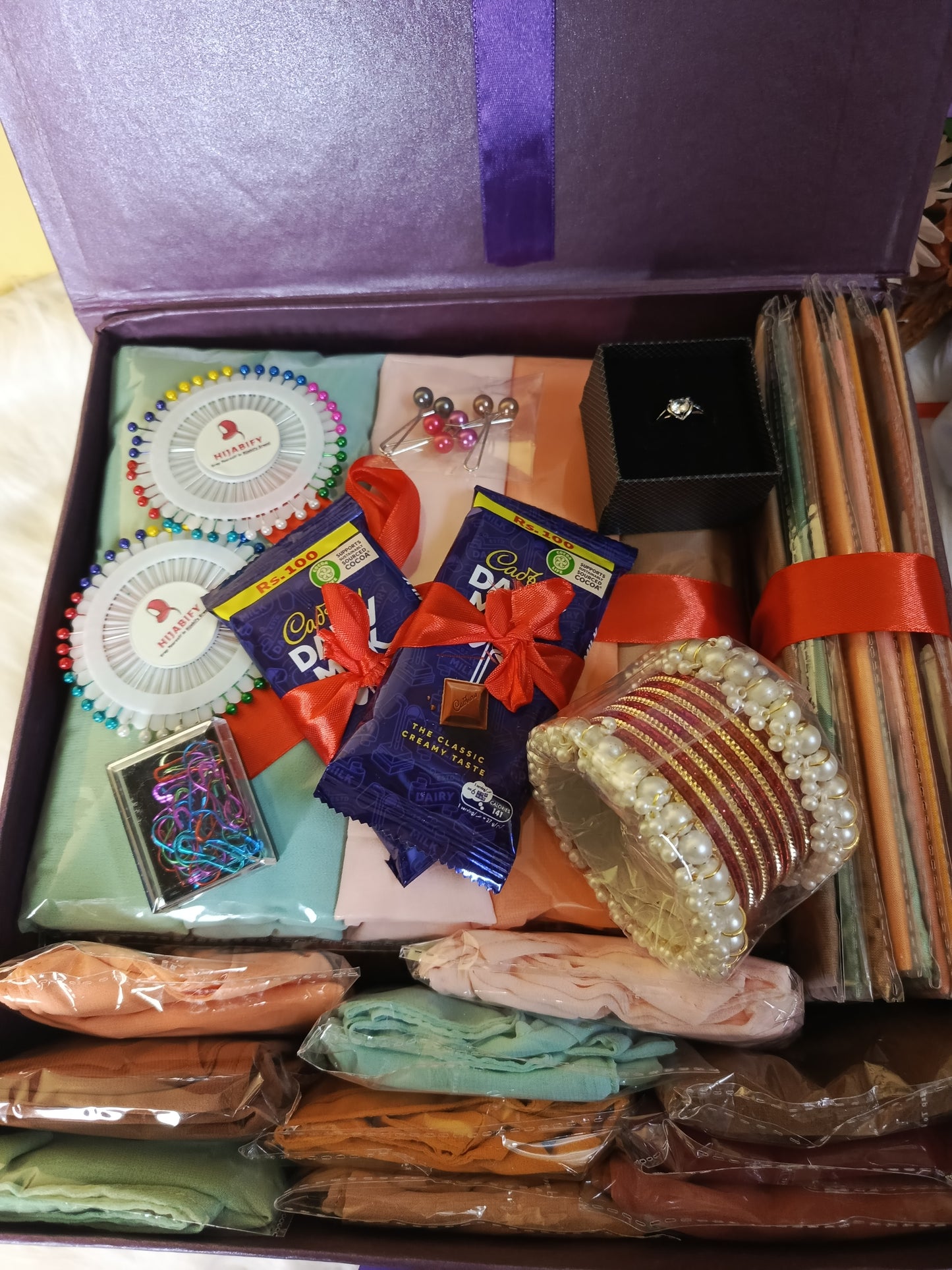 Eid Special Mega Hijab Box (10 Hijab Sets)With Bangles