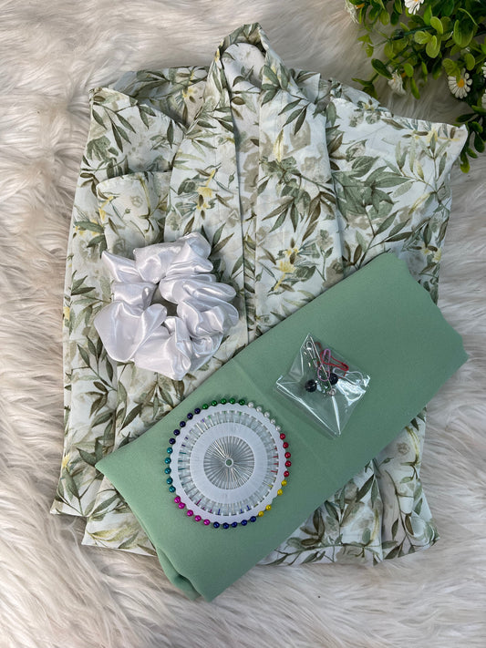 Long Flair Printed - Mint leaves