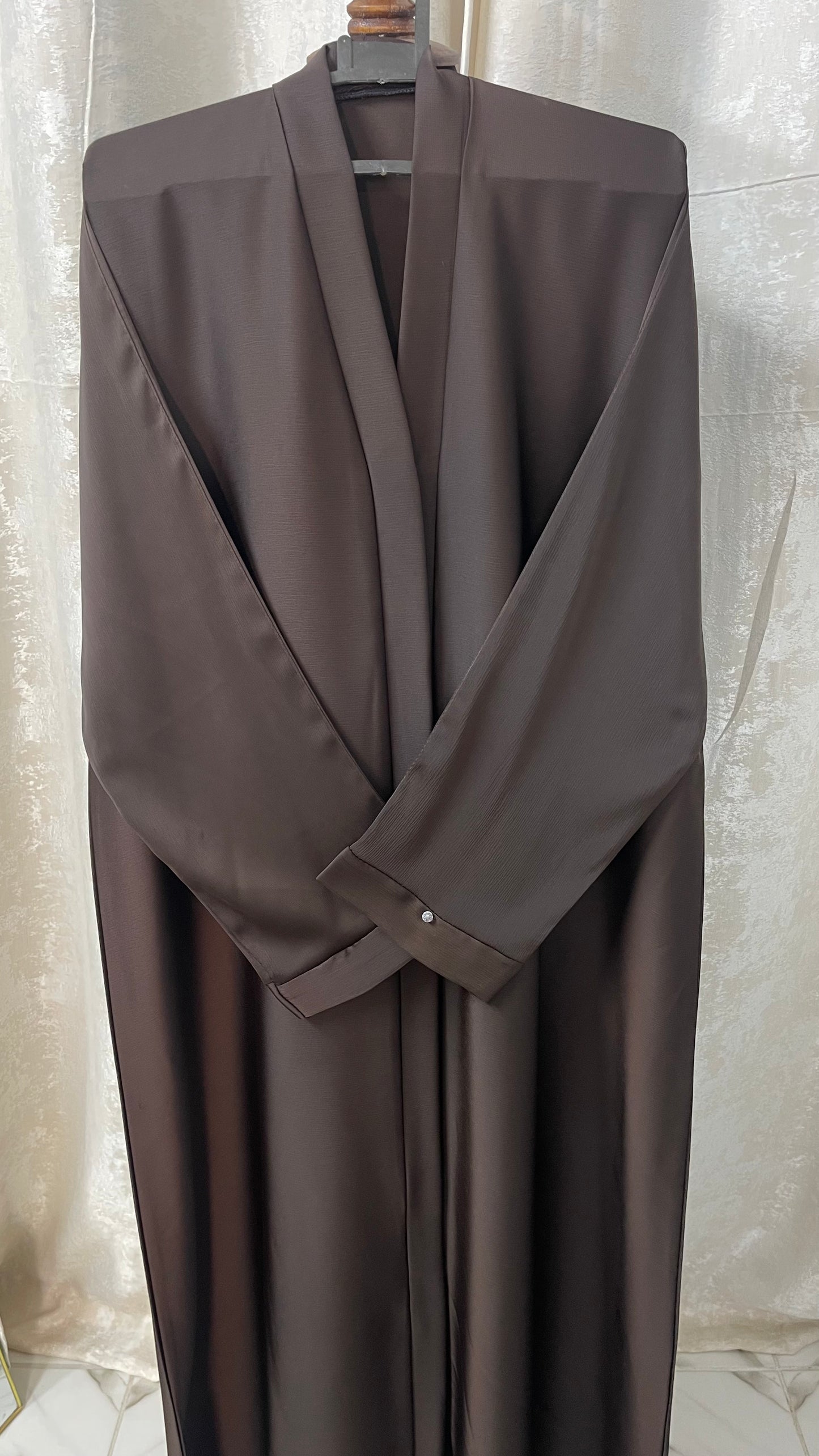 Tiktok Fabric Abaya Set - Brownie