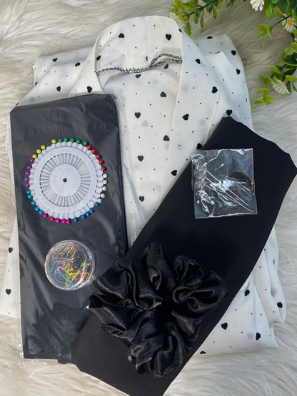 Printed Abaya Set With Free Gifts (Azadi Special Deal 2)