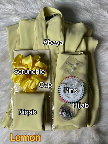 Long Flair Complete Abaya Set (ALL IN ONE PKG)