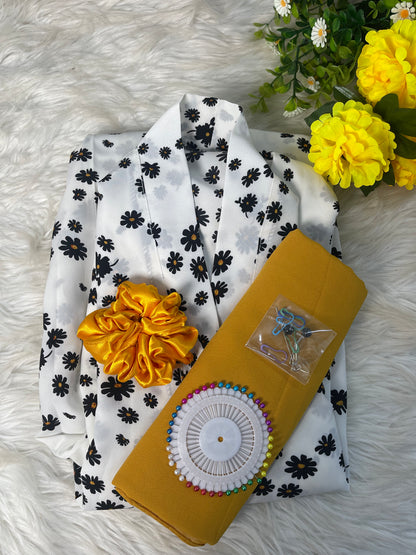White with Mustard Flowers