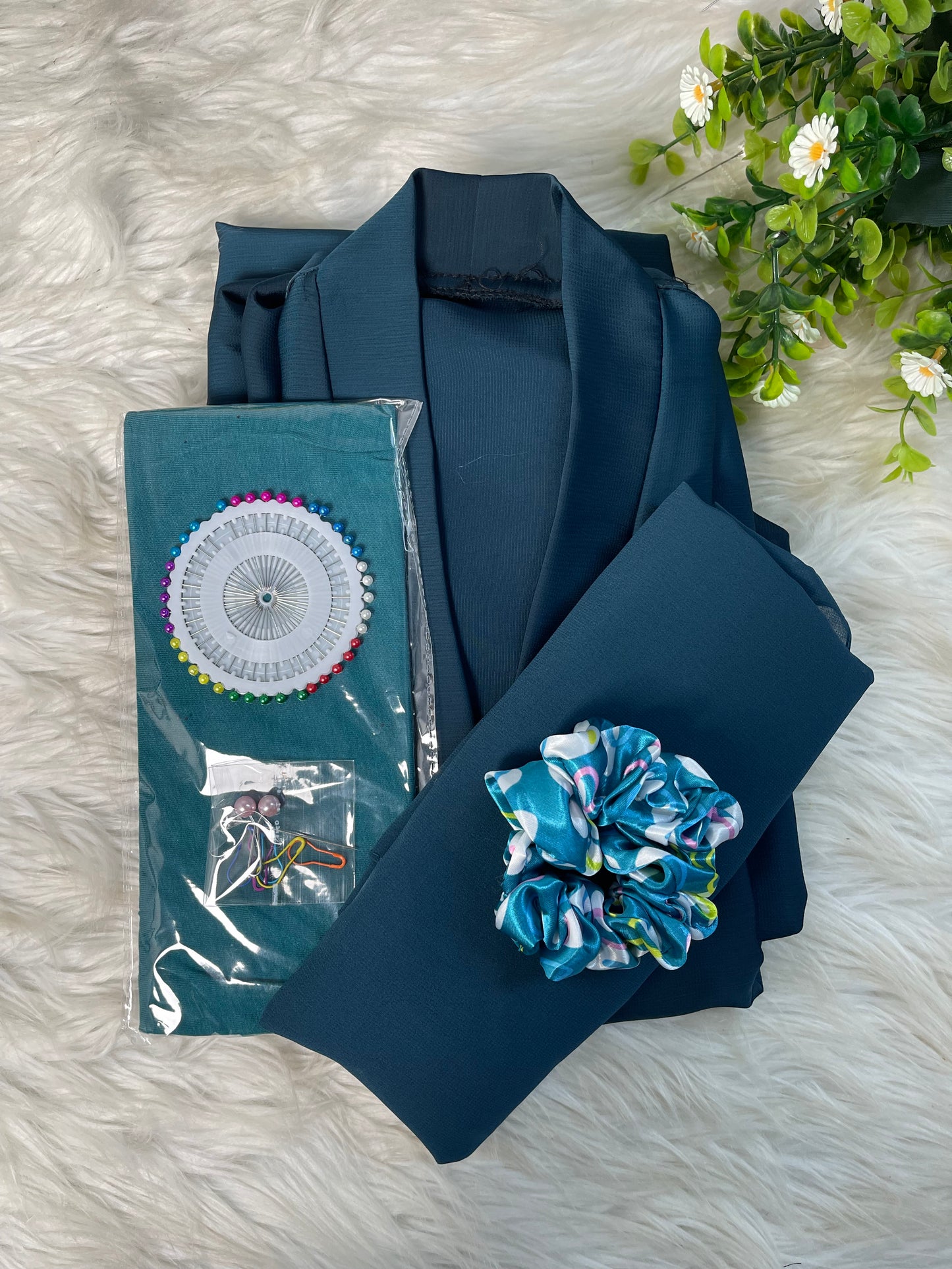 Tiktok Fabric Abaya Set - Zinc