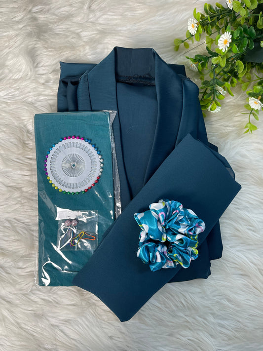 Tiktok Fabric Abaya Set - Zinc