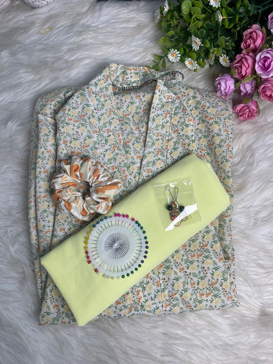 White with lemon green