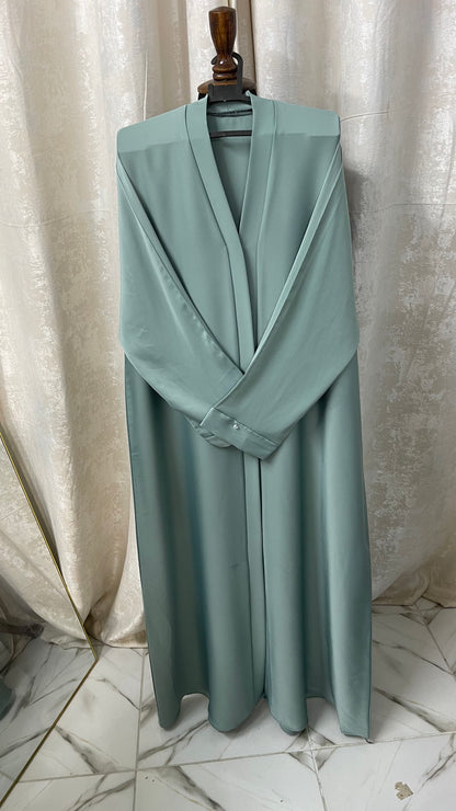 Tiktok Fabric Abaya Set - Turquoise green