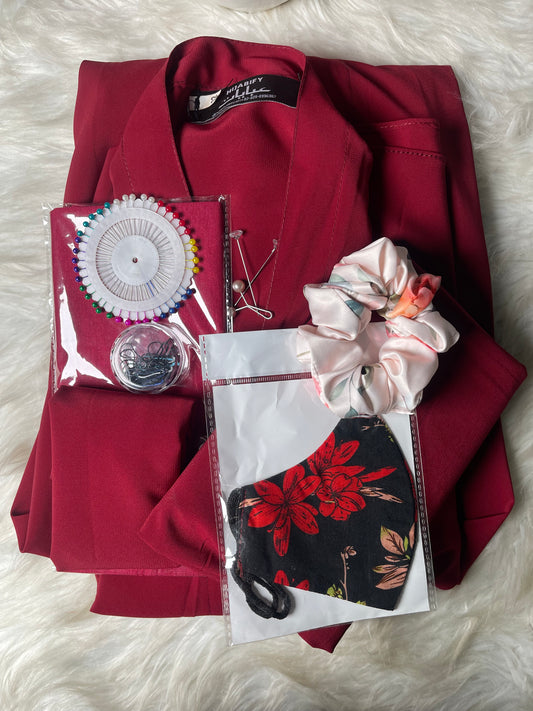 Long Flair Complete Abaya Set (With Niqab)