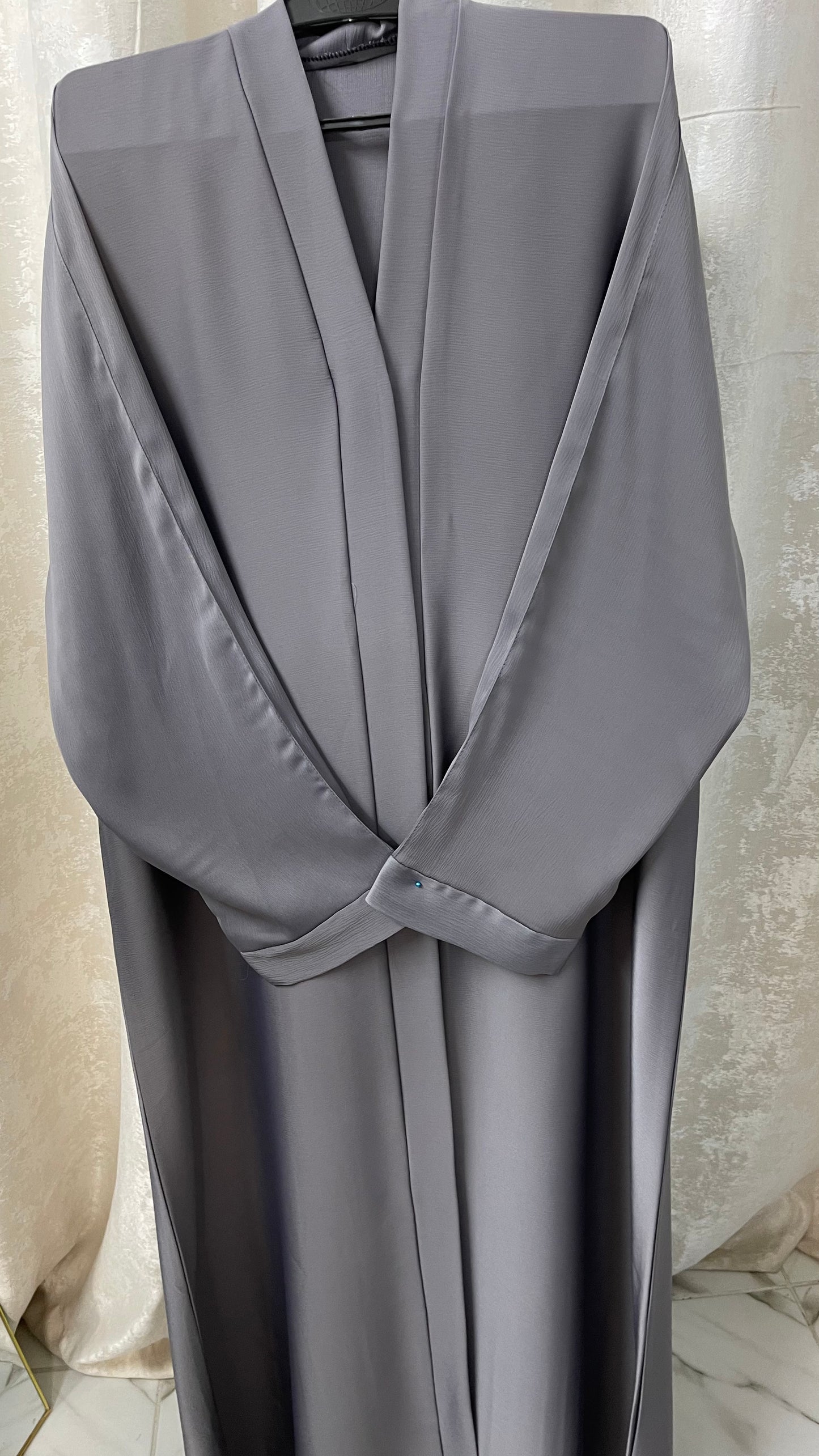 Tiktok Fabric Abaya Set - Matte grey