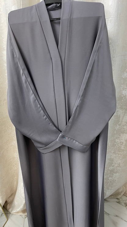 Tiktok Fabric Abaya Set - Matte grey