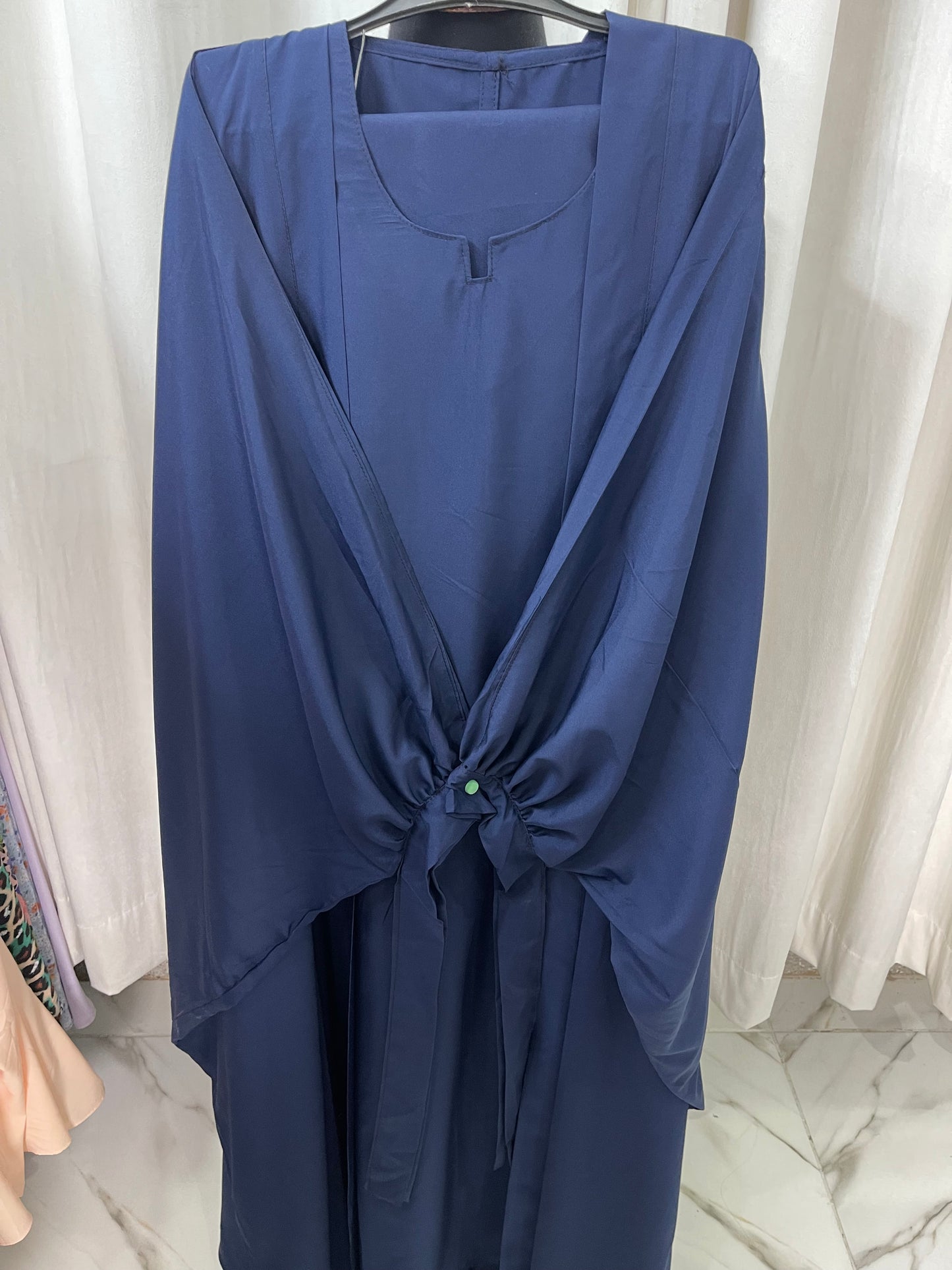 Double Coat Tie Abaya With Dupatta Only