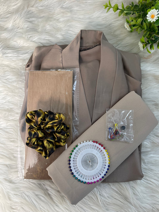 Embriodery abaya set - Beige