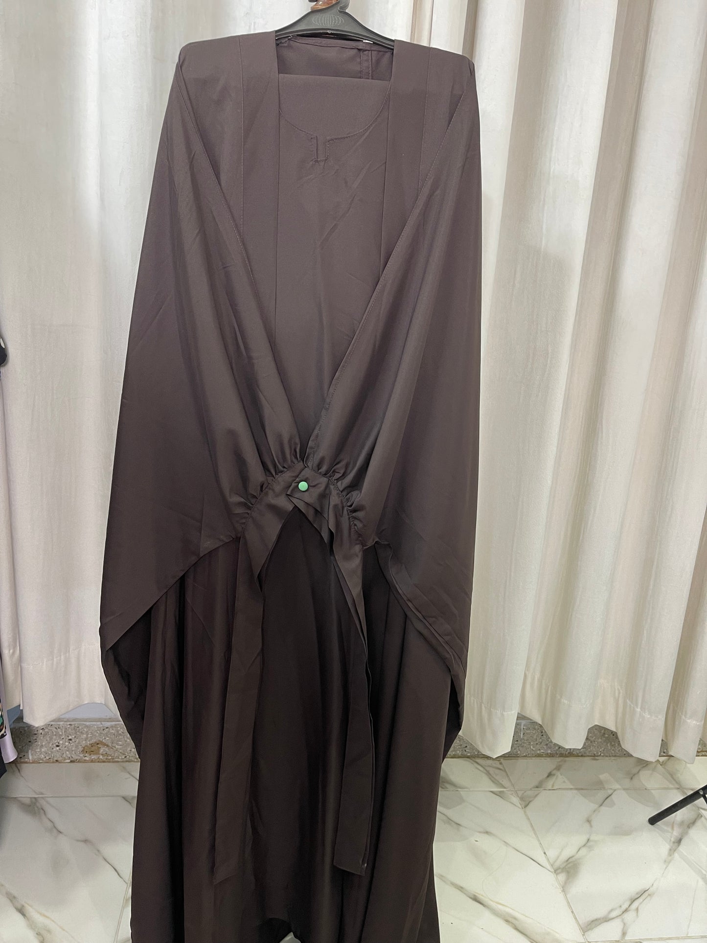 Double Coat Tie Abaya With Dupatta Only