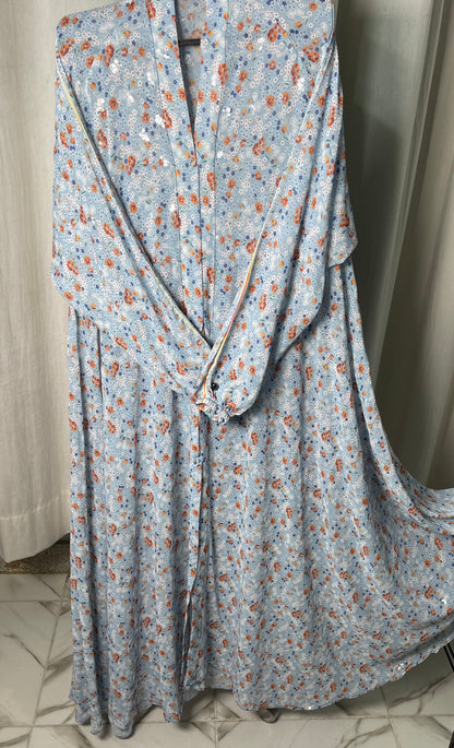 Long Flair Printed Abaya