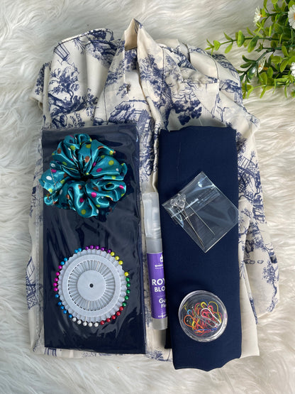 Printed Long Flair Abaya set (Azadi Special)