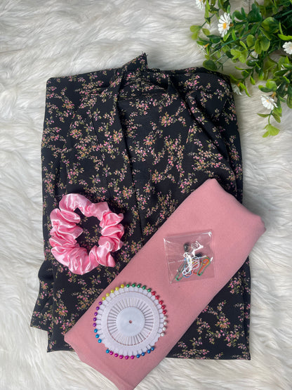 Black With Mini Flowers
