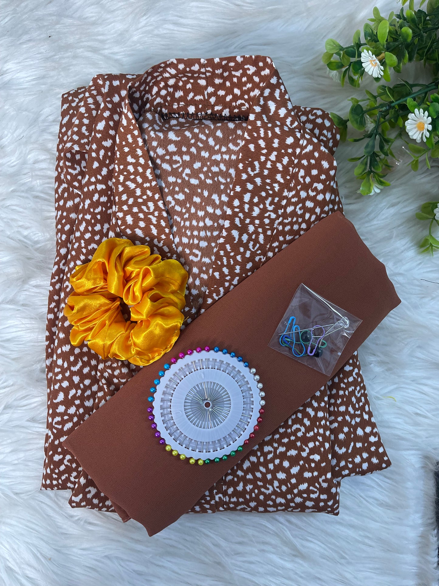 Chocalate Brown with white spots