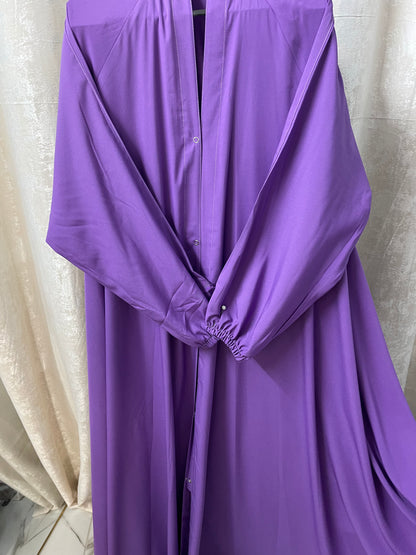 Long Flair Abaya Set - Lavendar