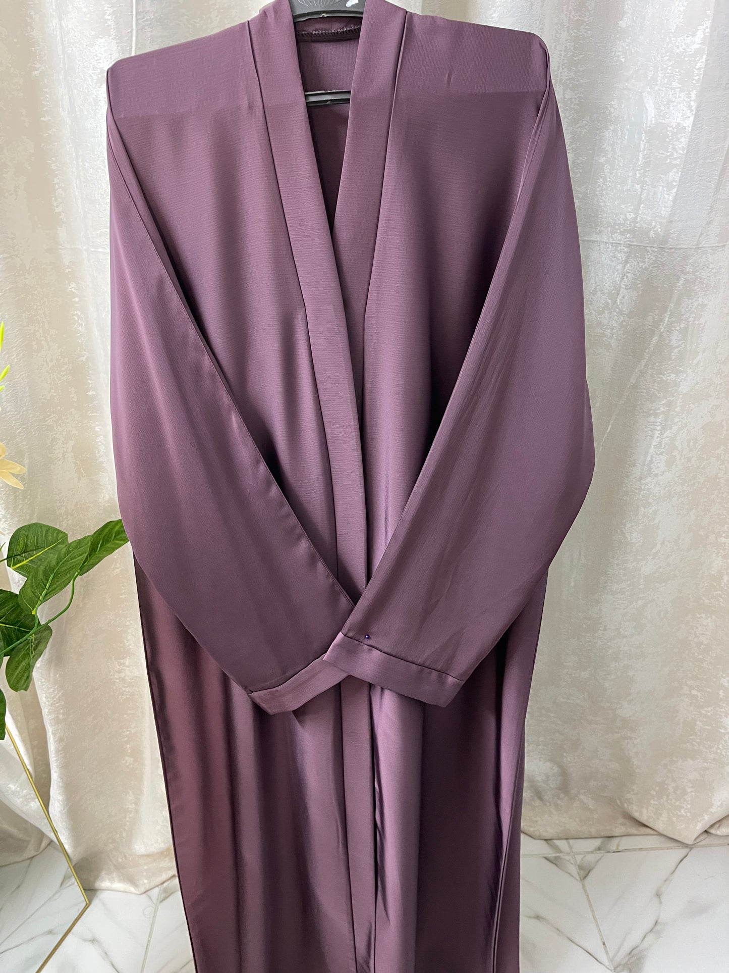 Tiktok Fabric Abaya Set - Burnt maroon
