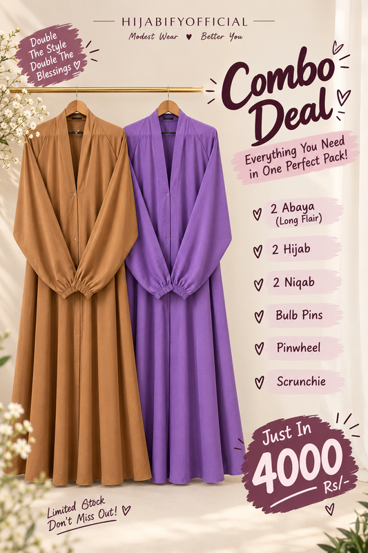 Combo Deal (2 long flair Abaya sets)