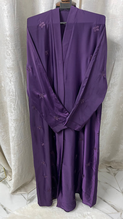 Embriodery abaya set - Dark Purple