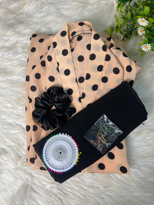 Skinny brown with polka