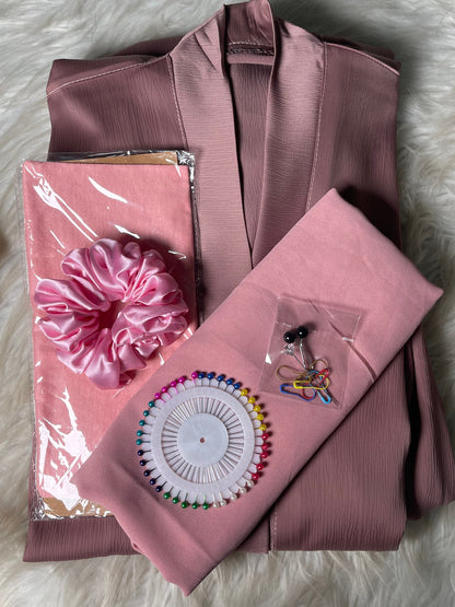 Tiktok Fabric Abaya Set With Pocket