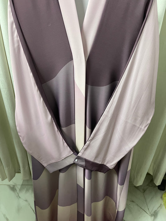 Tie n Die Abaya ( Tripple Shade ) - Light /Dark Purple