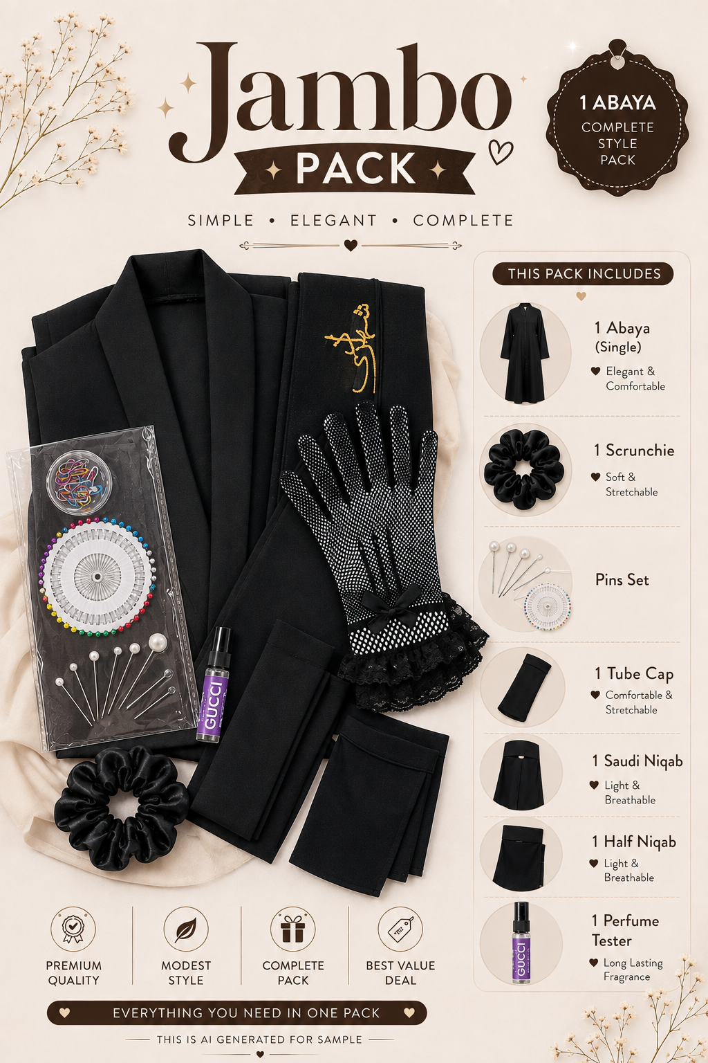 Abaya Jambo Pack (10pcs Set)
