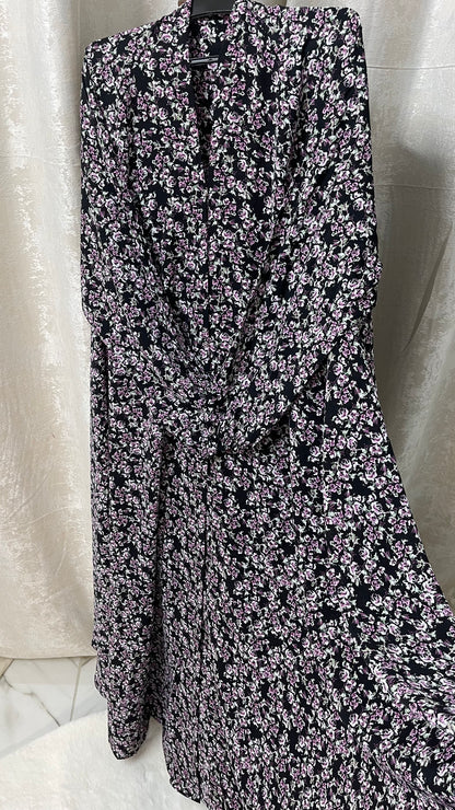 Long Flair Printed - Pink Flowers