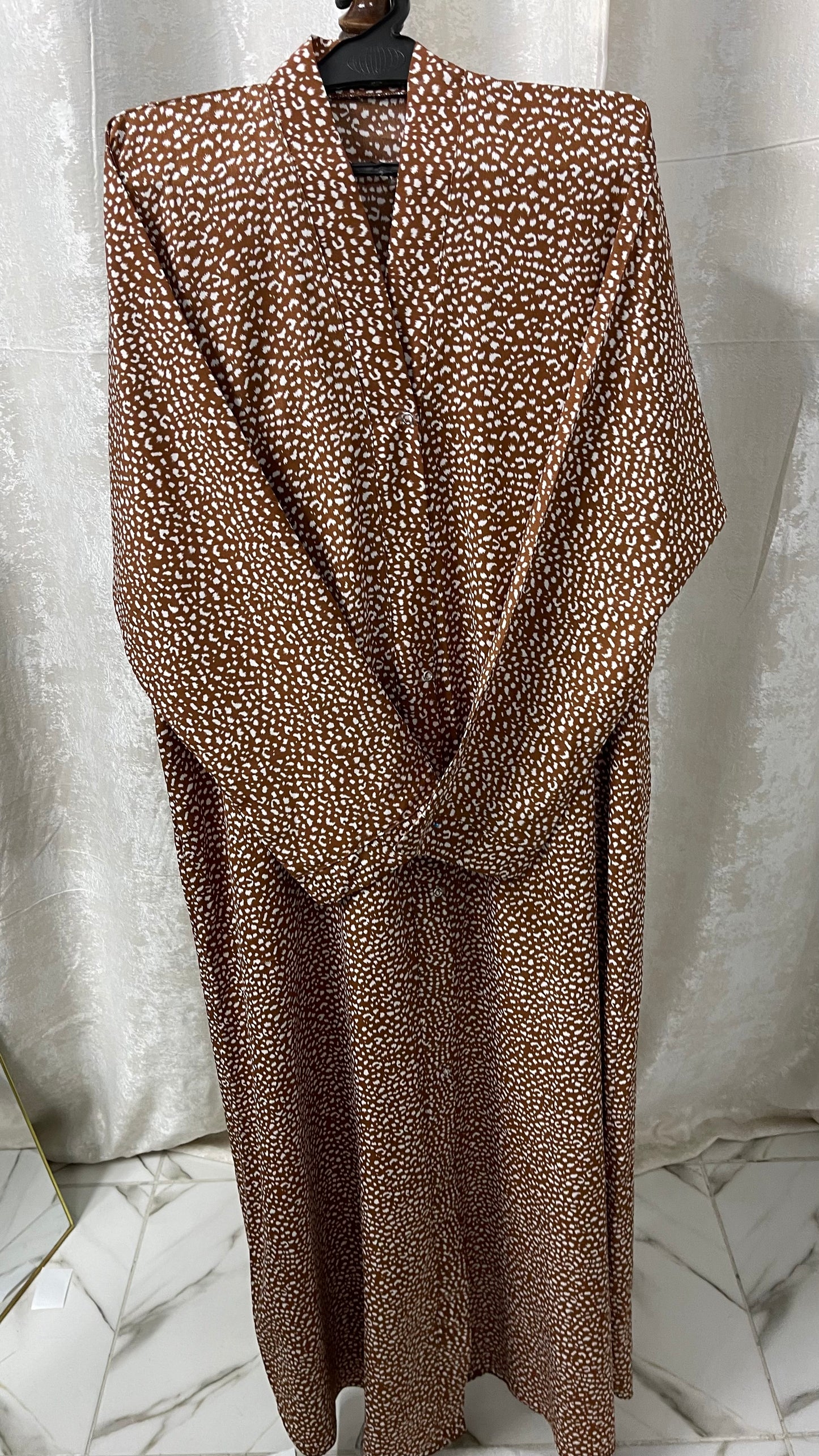 Chocalate Brown with white spots