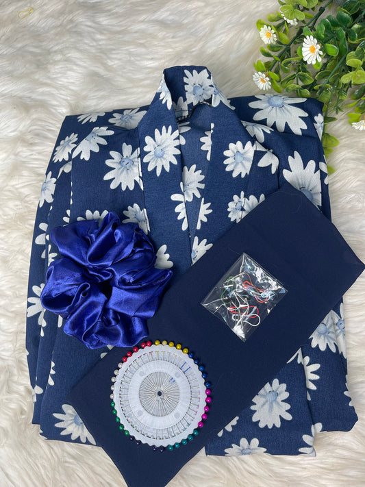Navyblue with flowers