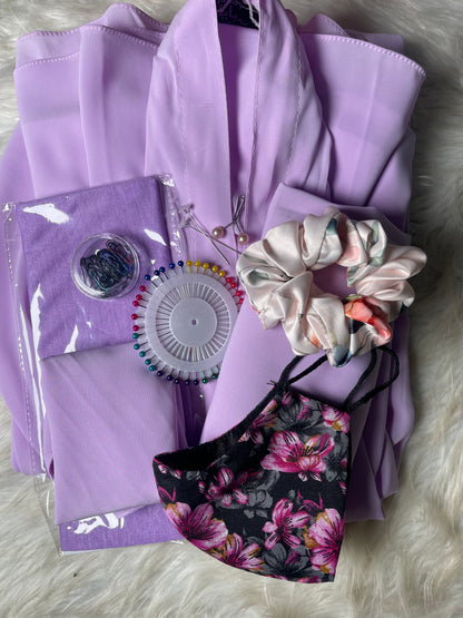 Long Flair Complete Abaya Set (With Niqab)