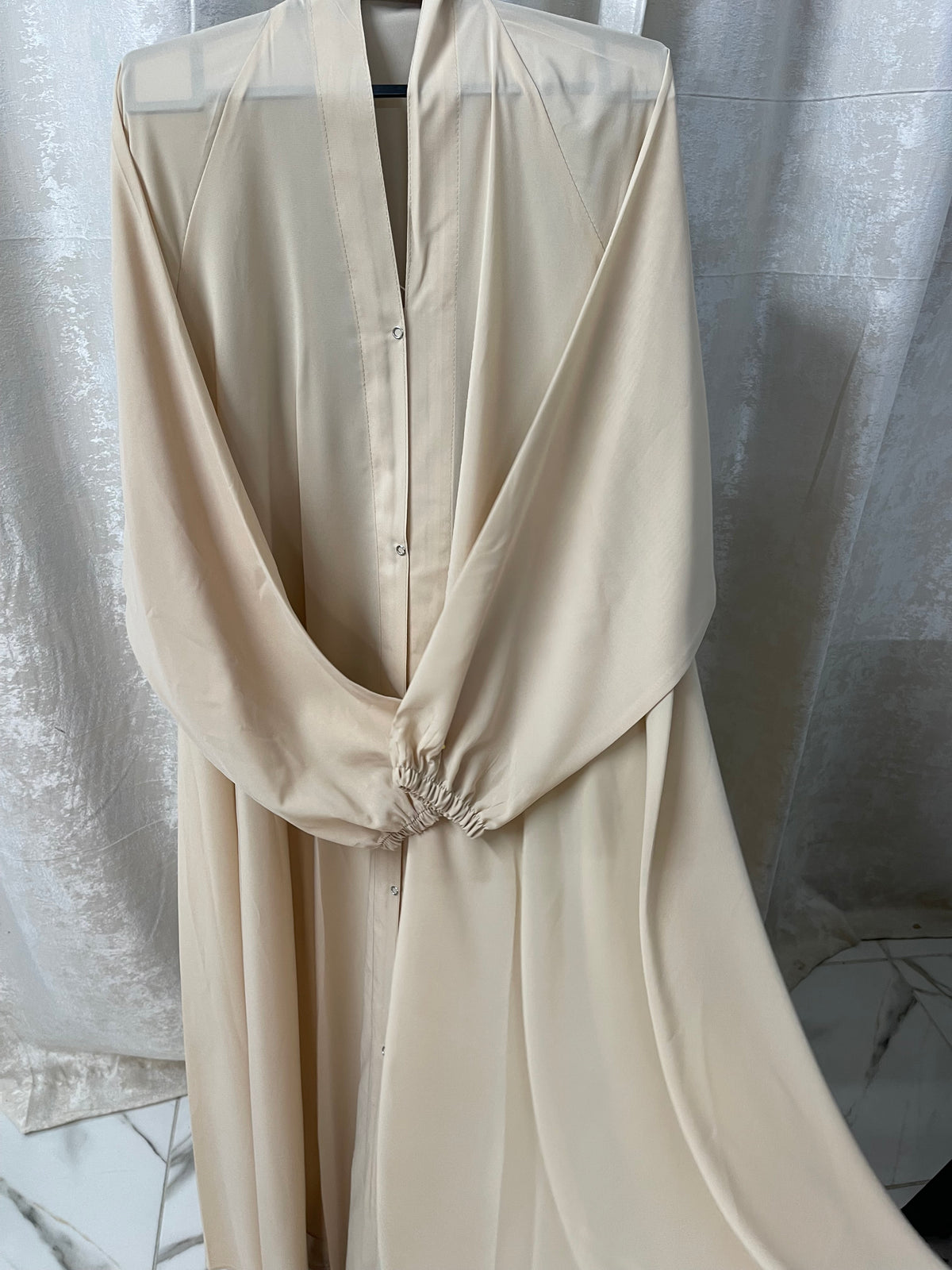 Long Flair Abaya Set - Ivory