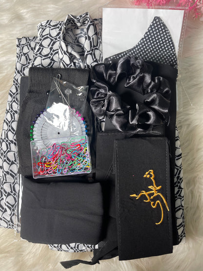 Complete 8pc Abaya Set Long Flair