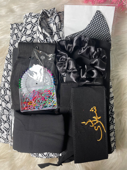 Complete 8pc Abaya Set Long Flair
