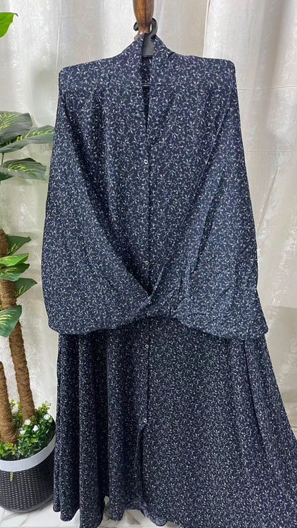Printed Long Flair Abaya set (Jashn e Azadi Abaya deal 3)