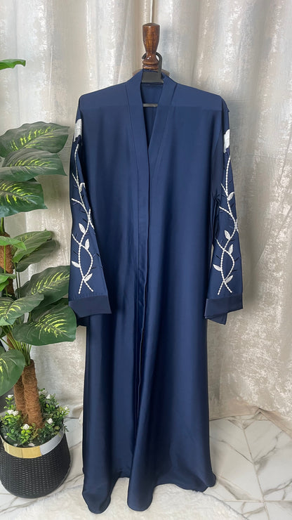 Tiktok Embriodery Abaya Set - Navy